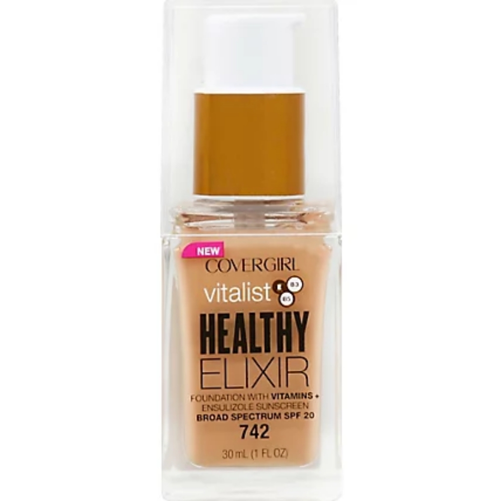 COVERGIRL Vitalist Healthy Elixir Foundation, 742 Medium Beige 30 mL (1 FL OZ)